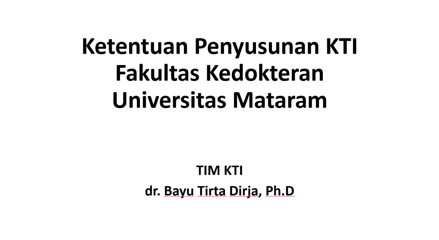 KETENTUAN PENYUSUNAN KTI