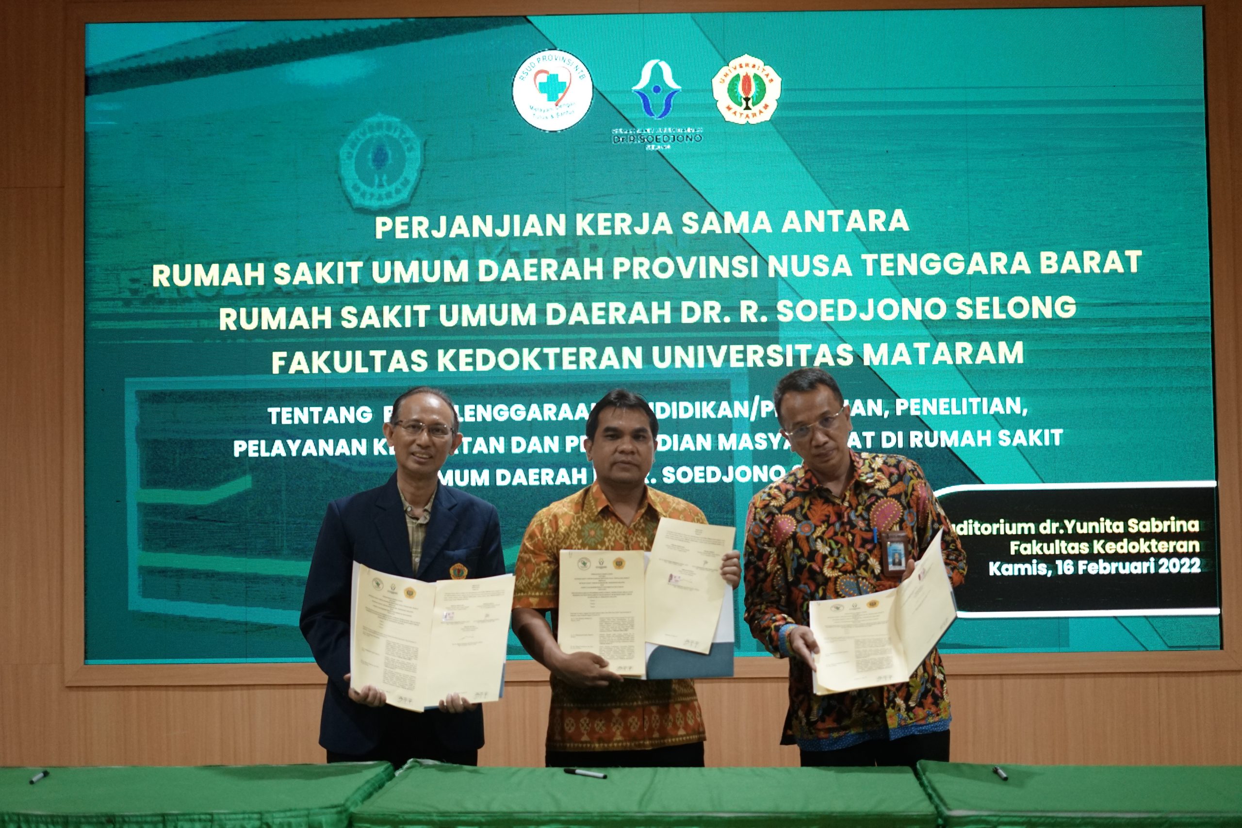 Press Release Penandatanganan MoA FK UNRAM x RSUD Provinsi NTB x RSUD Dr. R. Soedjono